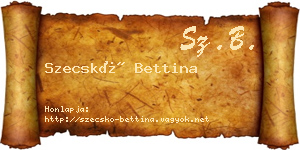 Szecskó Bettina névjegykártya